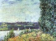 Alfred Sisley The Banks of the Seine : Wind Blowing china oil painting reproduction